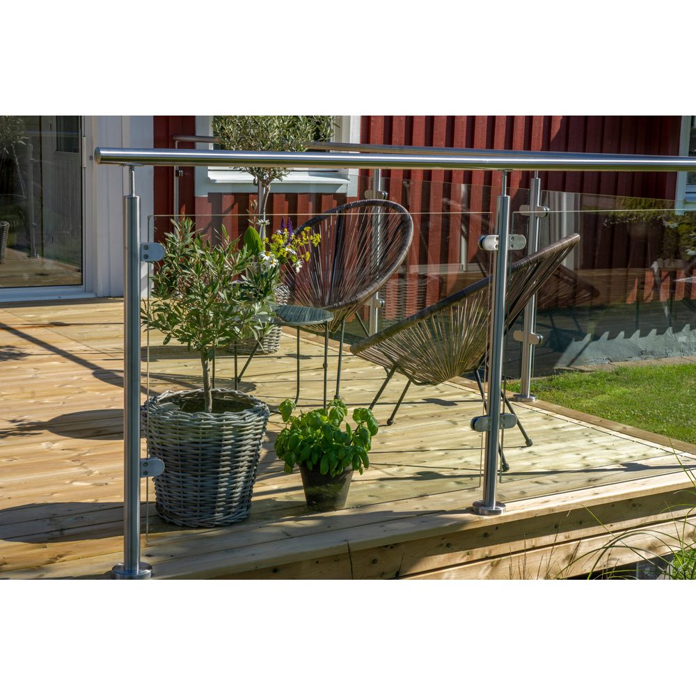 Mellanstolpe Utsikt rostfritt stål