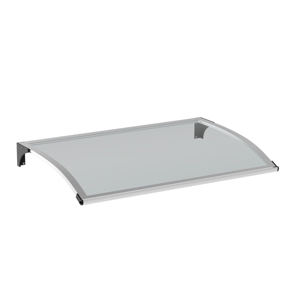 Entrétak Aluminium Polykarbonat med LED-belysning Välvd Silver/svart konsol