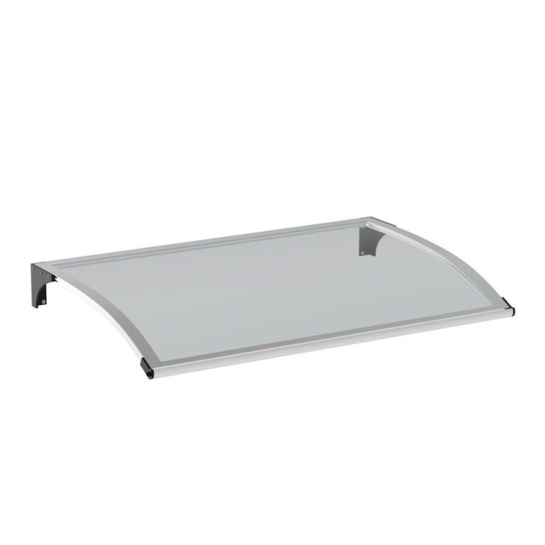 Entrétak Aluminium Polykarbonat med LED-belysning Välvd Silver/svart konsol