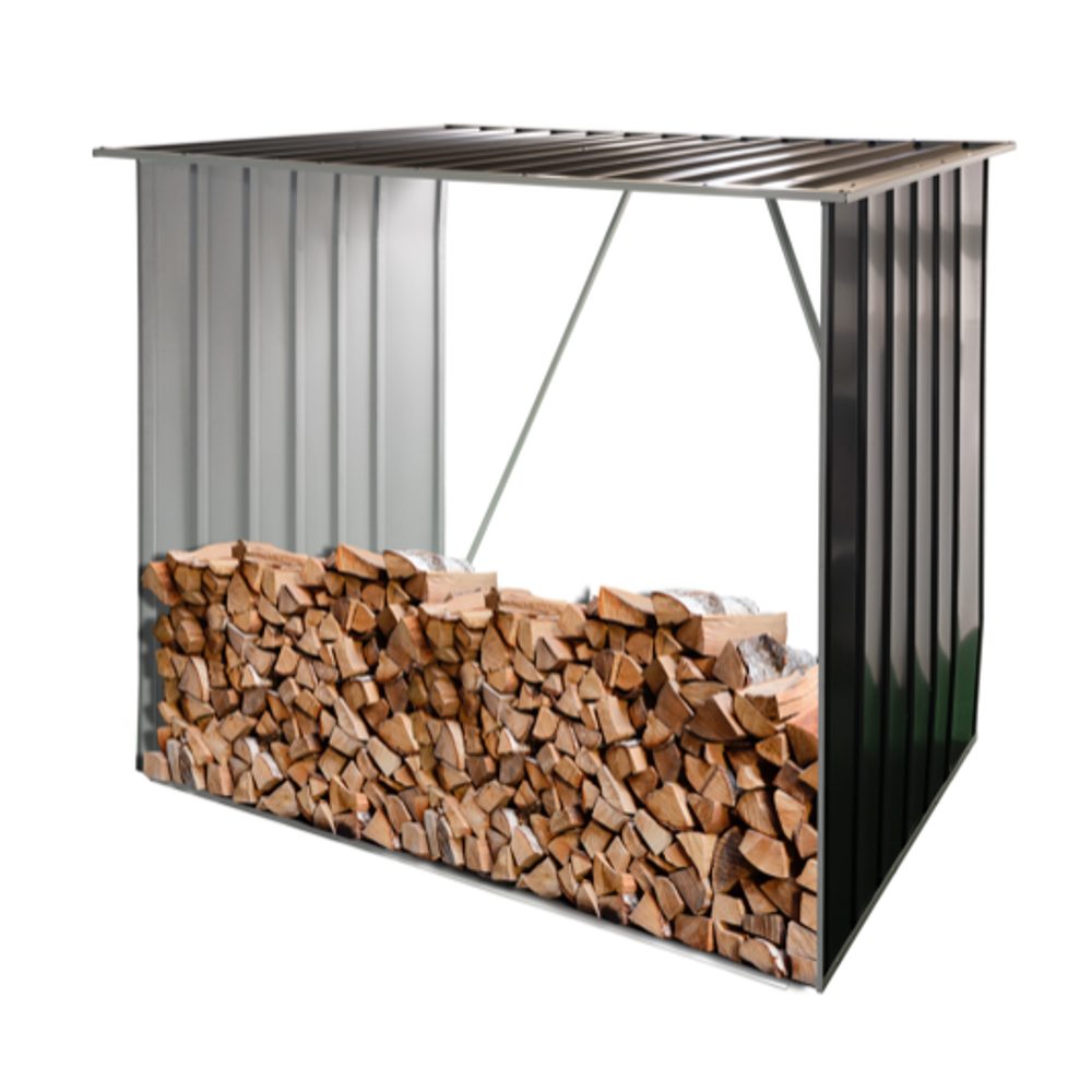 Vedskjul Värna galvaniserad Plåt svart